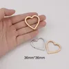 Dijes 5 uds por lote 36x36mm colgante de corazón grande 3,8mm tamaño de agujero grueso 2,5mm collar accesorios DIY