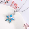 Chains 925 Sterling Silver Opal Zircon Spring Flower Pendant Necklace For Women Fine Jewelry Collar Gift N816