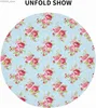 Tafelkleed rond tafelkleed bloemenprint polyester waterdichte roos bloemen tafelkleden rimpelvrij en vlekbestendige bloemtafel doek y240401