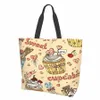 cupcakes Of Coffee And Lollipops Tote Bags for Women Reusable Grocery Bags Large Shop Bags 69bI#