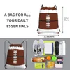 Sac à dos à cordon de football américain avec poche zippée Gym Sports Sackpack Sac à cordes de rugby imprimé réversible pour l'exercice G8Px #