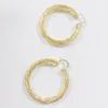 Boucles d'oreilles créoles pour femmes, vente de motifs de vagues exquis personnalisés européens et américains, tempérament à la mode, fil torsadé pour femmes