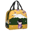 Personnalisé mignon Kokeshi poupée sac à lunch femmes chaud refroidisseur isolé déjeuner Ctainer pour étudiant travail scolaire pique-nique alimentaire sacs fourre-tout G0y3 #