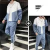 Spring Men Casual Sets Mens Hooded Tracksuit Sportswear Kurczyki 2 -części