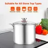 Köksredskap sätter 12-kvart Stock Pot 18/10Stainless Steel Stockpot med lock för matlagning Simmerande soppgryta Du är värd det