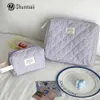 Kvinnor Plaid Cosmetic Bag Fi Sweet Cott Checkered Makeup Bag Soft Fabric Clutch Handväska Travel Toatetry PAG PRAKTISK K3GX#