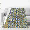 Dekens Golden Evil Eye Flanel Deken Kwaliteit Superzacht Abstract Print Beddengoed Gooit Lente Bank Stoel Slaapbank Kleurrijke Sprei