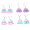 Dingle örhängen 1Pair Fashion Craft Multicolor Spaceship Drop Harts Earring For Birthday Present Child Girls Teens Smycken