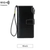 rfid Blocking Genuine Leather Women Wallet Lg Lady Leather Purse Brand Design Luxury Oil Wax Leather Female Wallet Coin Purse 69gJ#