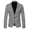 Mannen Blazer Ontwerp Gedrukt Pailletten Jasje Dj Club Podiumzanger Kleding Nachtclub Blazer Bruiloft Jasje 240318