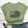 Kadın Tişörtleri Komik Amerikan bayrağı pamuklu tişört unisex 4 Temmuz Tatil Hediye Tshirt sevimli hipster grafik tişört üst damla