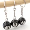 Porte-clés 1/2pcs mode créatif billard porte-clés petit numéro chanceux 8 table boule porte-clés 25mm résine bijoux cadeau pour hommes femmes