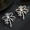 Custom VVS moissanite diamond S925 Sterling silver with 18k gold plating Bow Ribbon Brooches