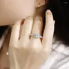 Cluster Rings Drring 2ct Oval Cut Moissanite Wedding for Women Luxury Jewelry Lab Diamond Band S925 Sterling Silver Plated PT950