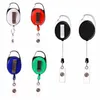 Easy Pull Badge Reel Personal Permiso de trabajo Funda de cubierta Pase Tarjeta de trabajo Clip ID Tag Accories Badge Reel Holder Manga retráctil p27A #