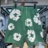 2024 Big Size Designer Puff Algodão Denim Shorts Homens Mulheres Lágrimas Calça Curta Moda Streetwear Calças Mens Férias Praia Shorts Multicolor Sweatpants