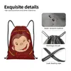 custom Curious George Manga Mkey Face Drawstring Bags Women Men Lightweight Sports Gym Storage Backpack l14E#