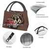 Personalizado Vintage Route 66 Lunch Bag Mulheres Cooler Lancheira Isolada Térmica para Trabalho Pinic ou Viagem X3yk #