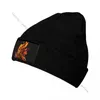 Basker vinter stickad hatt eld låga mössa mössa för män kvinnor mjuk varm motorhuv