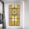 Window Stickers Privacy Windows Film Dekorativ kyrklig stil Stained Glass Inget lim Static Cling Frosted 38