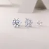 Studörhängen vinregem GRA 3EX VVS1 D RUND SKÄR 8mm Real Moissanite Diamond Gemstone Ear Studs for Women 925 Sterling Silver Jewelry