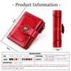 small Genuine Leather Wallets for Women Folding Wallet with Zipper Coin Pocket Card Holder Short Pink Purse Red Purple Wallet J6Wu#