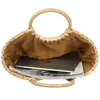 Summer Rattan Bag for Women Straw Handwoven Tophandle Handbag Beach Sea Tote Clutch Påsar 240328