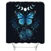 Shower Curtains Beautiful Fashion Plant Black Butterfly Floral Bathroom Frabic Waterproof Polyester Curtain With Hooks