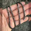 Hailer Jewelry Mens Women 3 mm kamień szlachetny Link 16 do 28 cali Gra Sier Sier Sier Black Moissanite Tennis Chain Naszyjnik