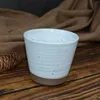 Tasses 1 pc à la main à haute température poterie grossière style japonais moucheté poignée tasse blanche en céramique unique thé tasse à café