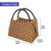 colorful African Ankara Pattern Thermal Insulated Lunch Bags Women Geometric Lunch Ctainer for Office Outdoor Meal Food Box X5Rk#