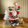 Dekorativa figurer Julprydnad Fruktbricka Santa Claus Bedårande Shatterproof Xmas Cake för snacks