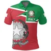 Men's Polos Fashion Summer 3D Italy National Flag Printing Polo Shirt Emblem Coat Of Arms Graphic Shirts Men Vintage Clothes