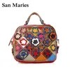 Sacs à bandoulière San Maries !!! Sac à main à fleurs pour femmes Vintage filles mode bandoulière petit sac en cuir véritable pour femmes messager