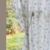 Korean Daisy Curtains Road Pocket Shade Curtain Floral Tassel for Kitchen Bedroom Living Room Bay Window Cabinet 240322