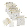 2024 Nieuwe 100 stks/set Trekkoord Bruiloft Gunst Zakjes Mo Star Organza Sieraden Gift Candy 9x7 cm 3.5x2.8 inch v3LS #