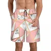 Men's Shorts Swimsuit Beach Quick Drying Trunks Marble Golden Geometric Lines Swimwear Briefs Board Beachwear