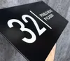 Panneau personnalisé, plaque d'immatriculation extérieure de maison, noir/blanc/gris, acrylique, impression UV, signalisation de numéro de maison moderne, panneau d'entreprise personnalisé 240325