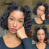 Short Curly Bob Wig For Black Women Pre Plucked HD Transparent Lace Frontal Wigs Brazilian Virgin Remy Human Hair Front