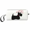 Scottie Dog Love Hearts Bolsa de maquillaje para mujer Organizador de cosméticos de viaje Kawaii Cute Scottish Terrier Almacenamiento Bolsas de aseo p9mx #