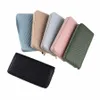 Ny FI Solid Color Pu Wallet Girls Zipper Print Clutch Bag Temperament Simple Sewing Line Coin Purse F9Y1#