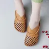 Scarpe casual Birkuir Retro Scava Fuori Gli Appartamenti Per Le Donne Mocassini Pigri In Vera Pelle Suola Morbida di Lusso Cucito Tacco Basso Delle Signore