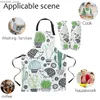 Aprons Hedgehog And Cactus Cartoon Apron Oversleeve Oven Gloves Pads Cooking Baking Kitchen Aprons for Women Kids Y240401