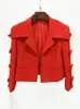 High Street EST 2024 S/S Designer Kurtka Women Dople Out Bow Cropped Blazer 240320