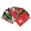 Present Wrap 10st Santa Bag Candy Snowflake Crisp Drawstring God juldekorationer för hemåret 2024 Noel Presents