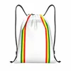Rasta Stripe Rasta Color Рюкзак на шнурке Спортивная спортивная сумка для мужчин и женщин Ямайский магазин Sackpack W4zT #