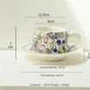 Fincan tabakları içecek seramik kahve kupa iris çiçek yaratıcı tatlı fincan tabak seramik tabak