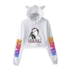 Bailey Sarian Suspish haut court à capuche pour filles Harajuku sweat court Streetwear Hip Hop Kawaii oreilles de chat hauts pullover