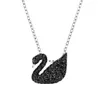 Fashion Women's Beating Heart Diamond Pendant 14K Gold Swan Designer Necklace INS Style Necklace Emotional Gift Jewelry for Women Express Their Love