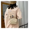 Sacs de soirée 2024 Toile Zipper Sac Femme Mignon Animal Imprimer Preppy Étudiant Épaule Grande Capacité Brodé Pour Les Femmes